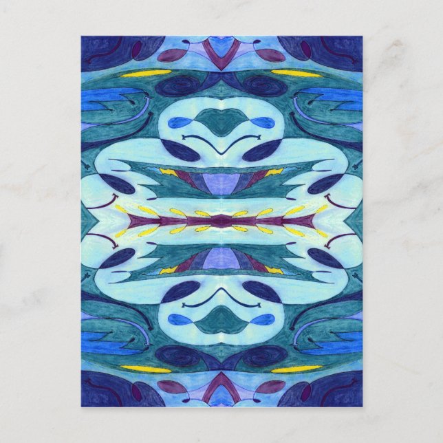 Blaue Fahnen Postkarte (Vorderseite)