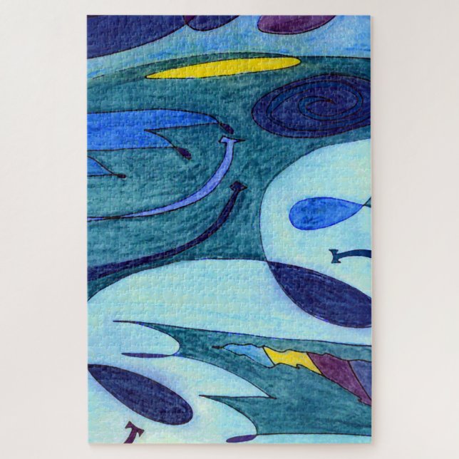 Blaue Fahnen Puzzle (Vertikal)