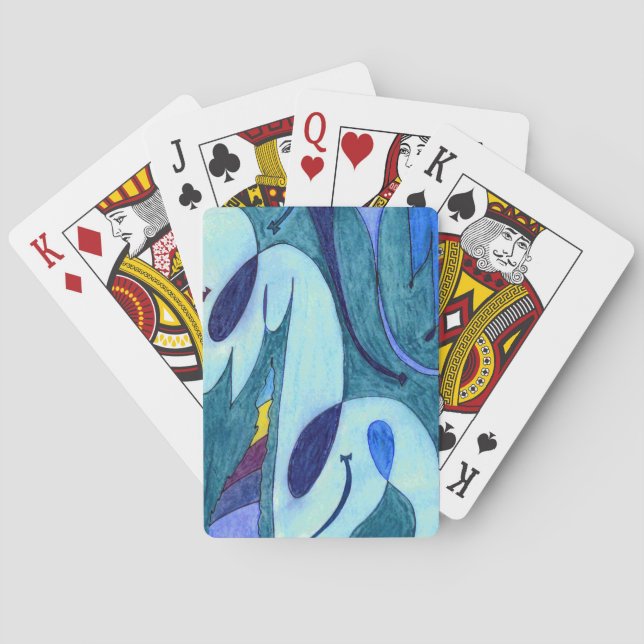 Blaue Fahnen Spielkarten (Rückseite)