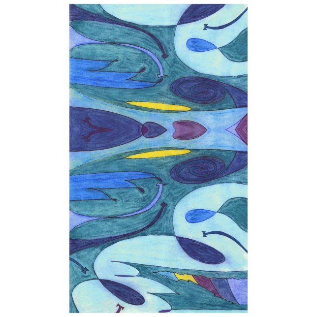 Blaue Fahnen Tischdecke (Vorderseite)