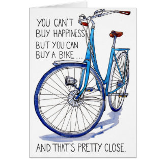Blaue Fahrrad-Glückkarte