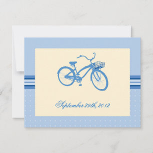 Blaue Fahrrad-Save-the-Date-Ankündigung Save The Date