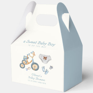 Blaue Fahrrad-Teddybär-Spielzeuge Jungen-Baby-Part Geschenkschachtel
