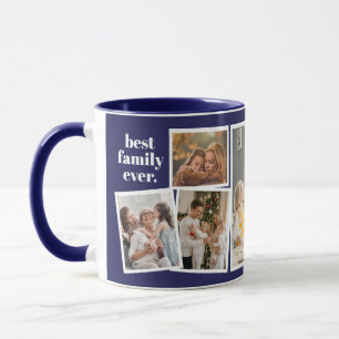 Blaue Familienfoto-Collage - 6 Fotos Tasse