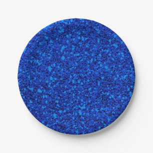 Blaue Fantasie Funkeln Glitter Glam Individuelle P Pappteller