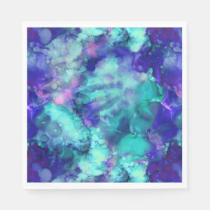 Blaue Fantasy Aquarellfarben: Serviette