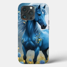 Blaue Fantasy Magical Horse Moon Blume,