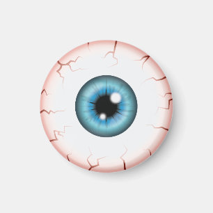 Blaue Farb-Augen-Halloween-Augapfel mit Blutunterl Magnet