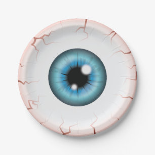 Blaue Farb-Augen-Halloween-Blutunterlaufener Augap Pappteller