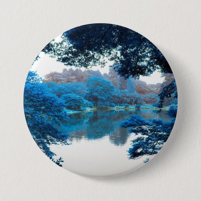 Blaue Farbe cool, einzigartige Natur, See Button (Vorderseite)