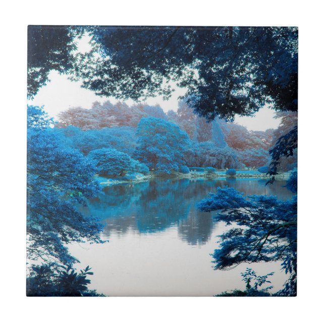 Blaue Farbe cool, einzigartige Natur, See Fliese (Vorderseite)