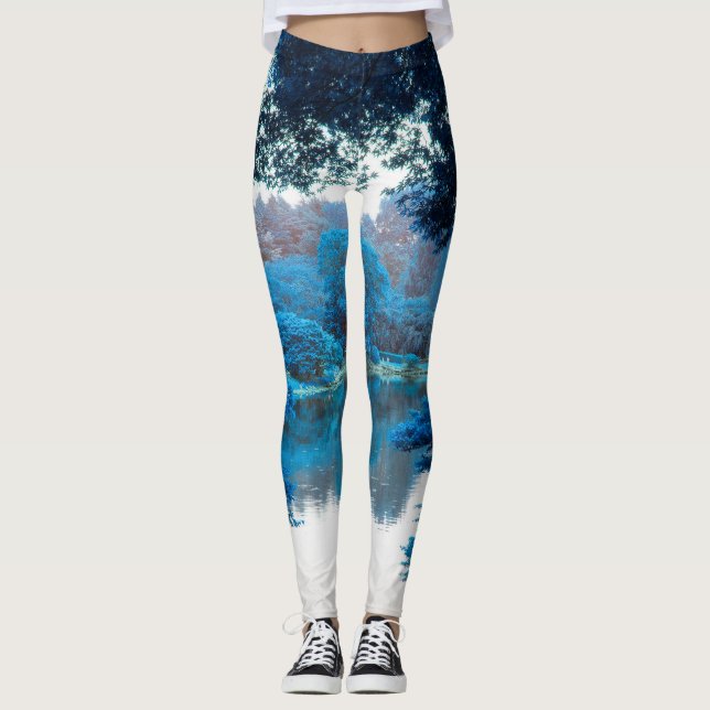 Blaue Farbe cool, einzigartige Natur, See Leggings (Vorderseite)