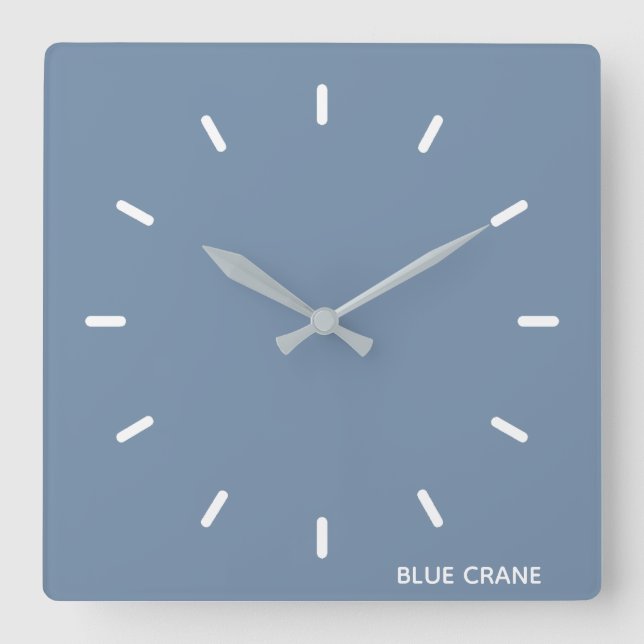 Blaue Farbe des Krans Quadratische Wanduhr (Vorderseite)
