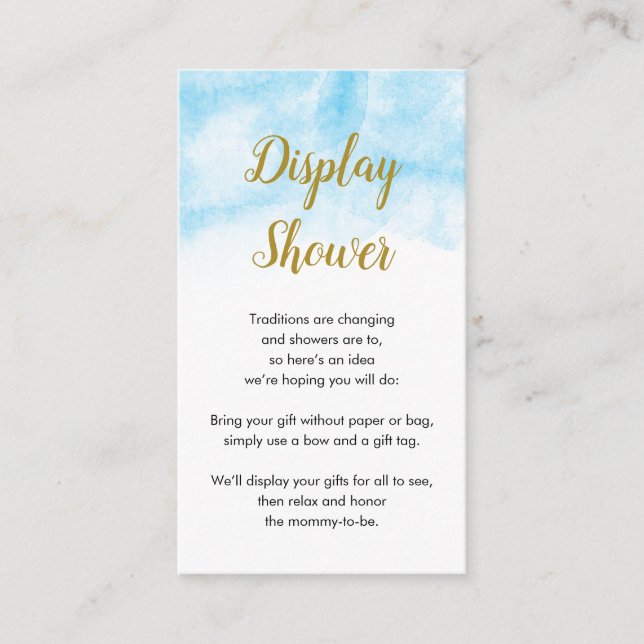 Blaue Farbe | Kinderduschkarte anzeigen Begleitkarte (Vorderseite)