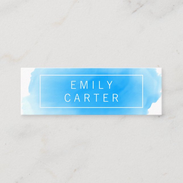 Blaue Farbe Mini Visitenkarte (Vorderseite)