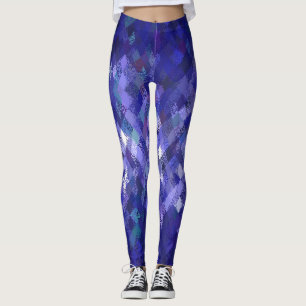 Blaue Farbe-Mischung Harlekin-Muster-Leggings Leggings
