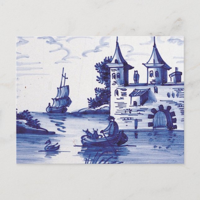 Blaue Farbe Postkarte (Vorderseite)