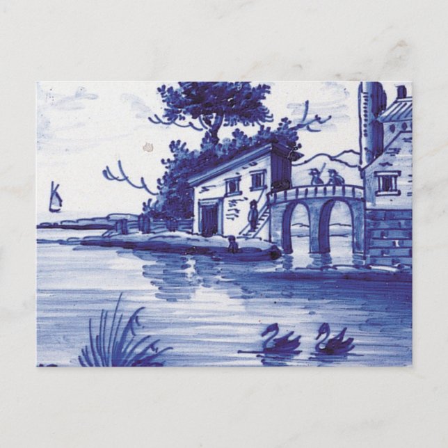 Blaue Farbe Postkarte (Vorderseite)