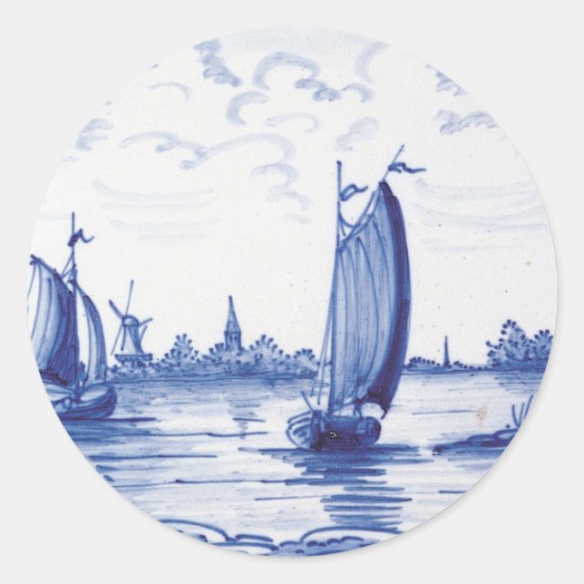 Blaue Farbe Runder Aufkleber (Vorderseite)