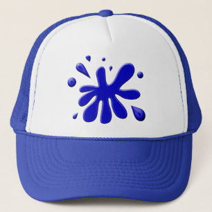 Blaue Farbe Splodge Truckerkappe