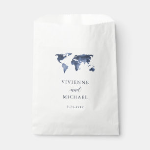 Blaue Farbe Weltkarte Hochzeit Geschenktütchen
