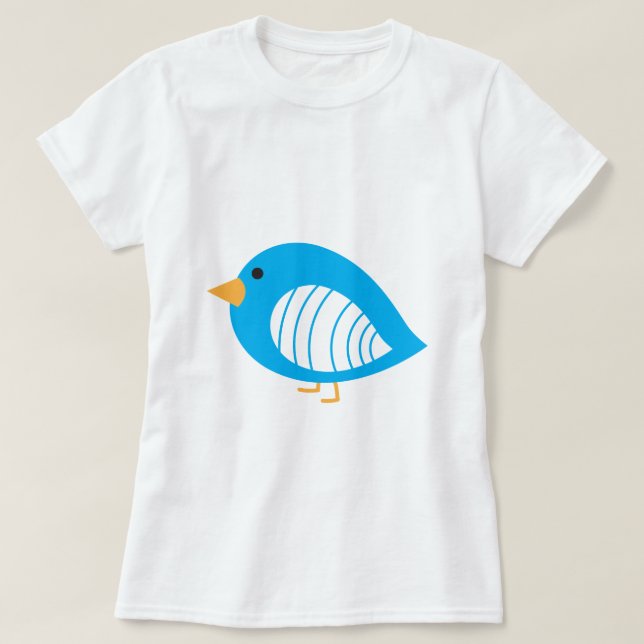 Blaue, farbige Raubvögel T - Shirt (Design vorne)