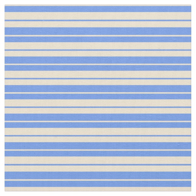 Blaue Farbmuster in Beige und Cornflower Stoff (Nahaufnahme)