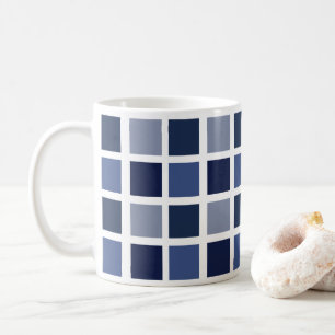 Blaue Farbquadrate Kariert Kaffeetasse