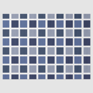 Blaue Farbquadrate Kariert Seidenpapier