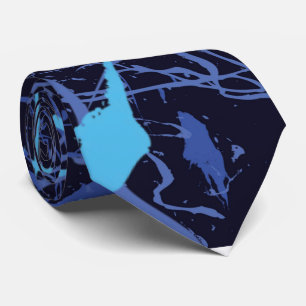 Blaue Farbspritzer Krawatte