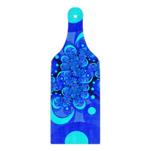 Blaue Farbtöne Moderne Abstrakte Fractal-Kunst Schneidebrett
