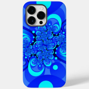 Blaue Farbtöne Moderne Abstrakte Fraktal-Kunst Case-Mate iPhone 14 Pro Max Hülle