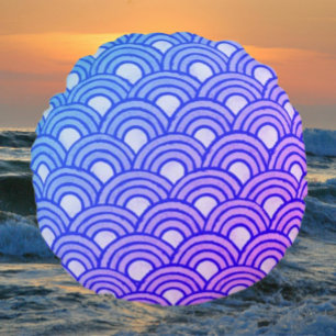 Blaue Farbverlauf-Rundkissen Rundes Kissen