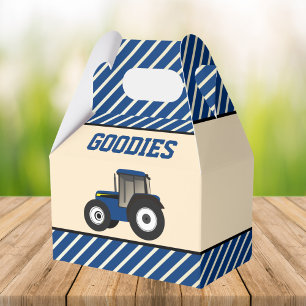 Blaue Farm Traktor Kindergeburtstagsfeier Geschenkschachtel