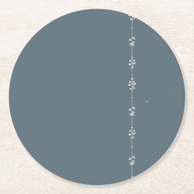 Blaue Farmhaus Botanische Weinuntersetzer Runder Pappuntersetzer (Vorderseite)