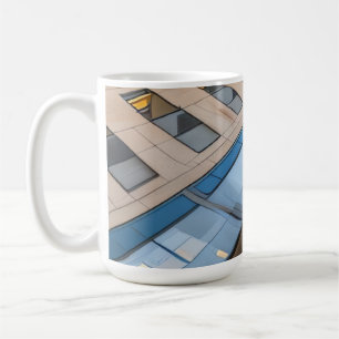 Blaue Fassadenperspektive Kaffeetasse