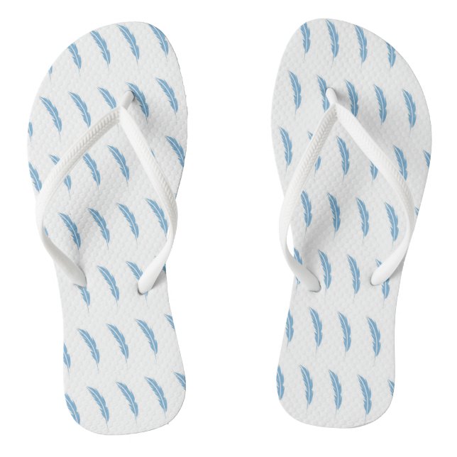 Blaue Feder Flip Flops  (Fußbett)