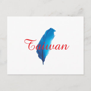 Blaue Feder Taiwan Karte Postkarte