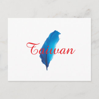 Blaue Feder Taiwan Karte Postkarte