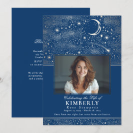 Blaue Feier zum Foto zur Beerdigung des Lebens Einladung