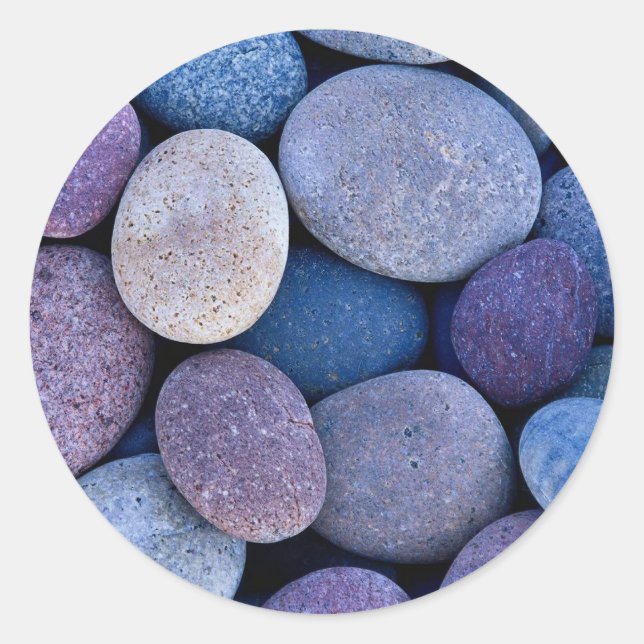 Blaue Felsen Runder Aufkleber (Vorderseite)