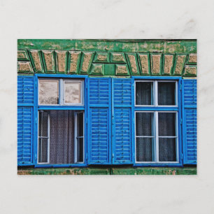 Blaue Fenster Postkarte