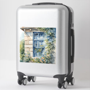 Blaue Fenstersteinmauer Cottage Reben Aufkleber