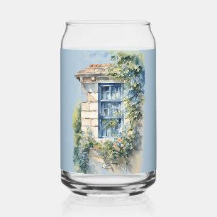 Blaue Fenstersteinmauer Cottage Reben Dosenglas