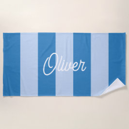 Blaue fettschrift gestreifte Monogramme Strandtuch