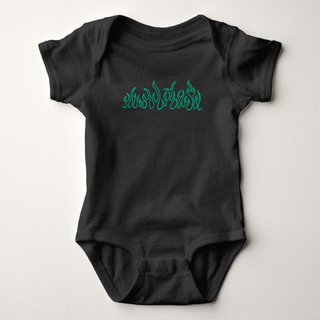 Blaue Feuerflammen lodernde Umrandung  Baby Strampler (Vorderseite)