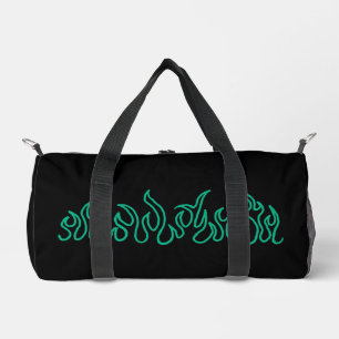 Blaue Feuerflammen lodernde Umrandung Duffle Bag