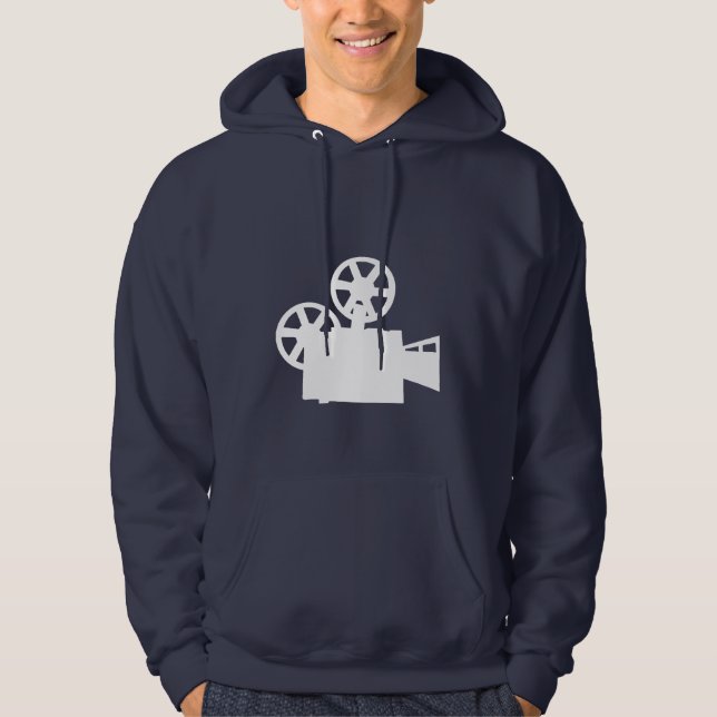 Blaue Film-Kamera Hoodie (Vorderseite)