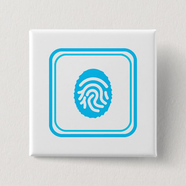 Blaue Fingerabdruck-Biometrie-Sicherheit Button (Vorderseite)