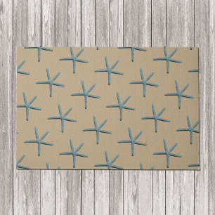Blaue FingerStarfish auf Sand farbigem Hintergrund Fußmatte